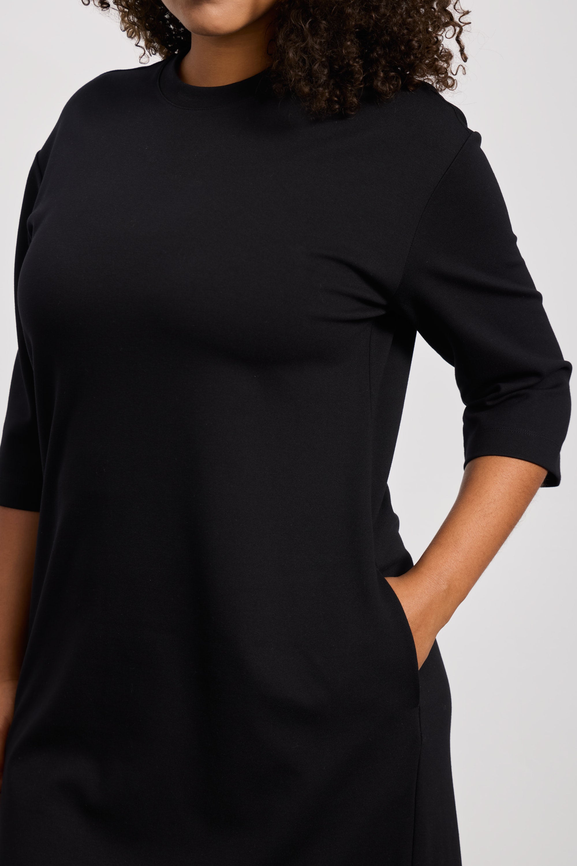 PUKKART Truvakar Kollu Midi Elbise Siyah