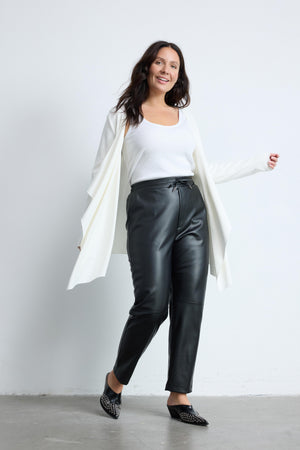 RITA Şal Yaka Uzun Kollu Büyük Beden Triko Hırka Krem | Luokk