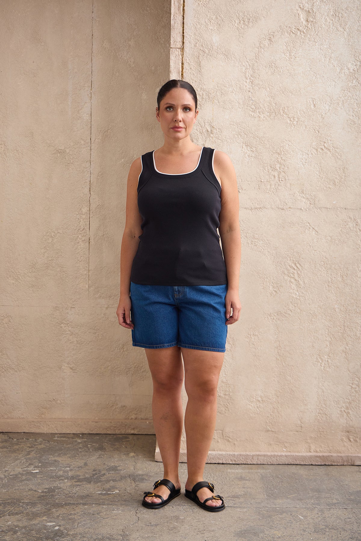 ROY Kontrast Biyeli Atlet Siyah