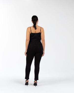 STARY Yüksek Bel Pamuklu Büyük Beden Skinny Jean Siyah | Luokk