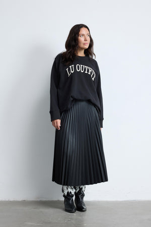 TATUM Bisiklet Yaka %100 Pamuk Baskılı Büyük Beden Sweatshirt Siyah | Luokk