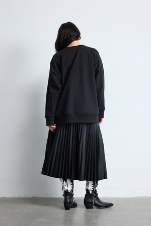 TATUM Bisiklet Yaka %100 Pamuk Baskılı Büyük Beden Sweatshirt Siyah | Luokk