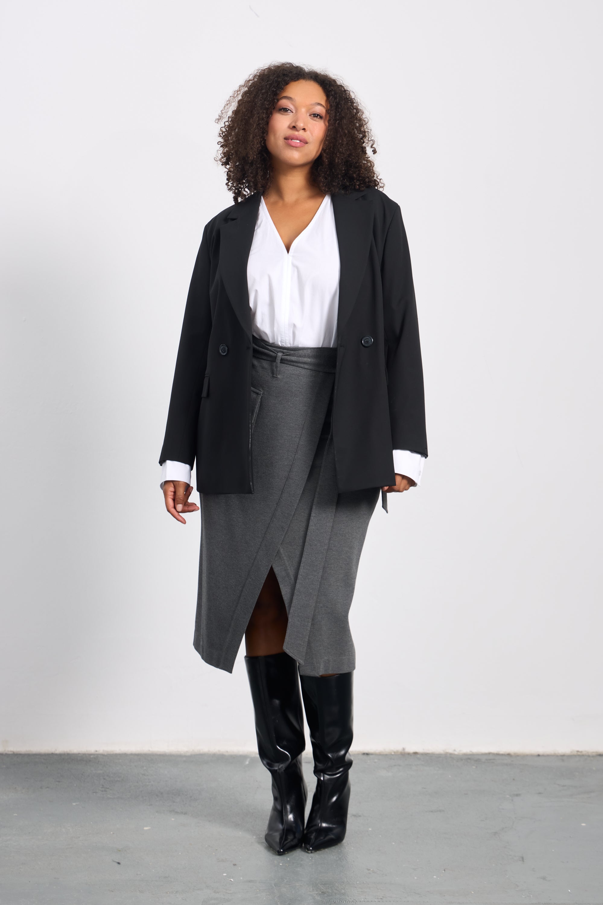 TIMELESS Büyük Beden Blazer Ceket Siyah