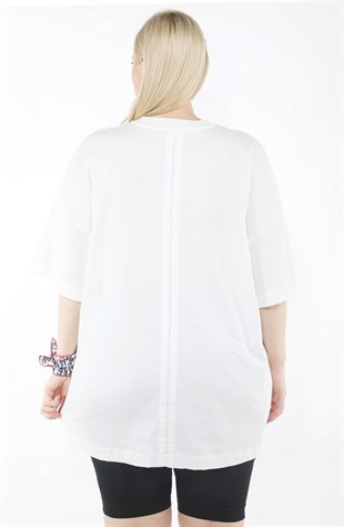 GERRY Yuvarlak Yaka Kadın T-shirt Beyaz