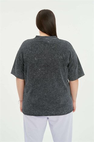 LISA Bol Kesim Luokk Baskılı Kadın T-shirt
