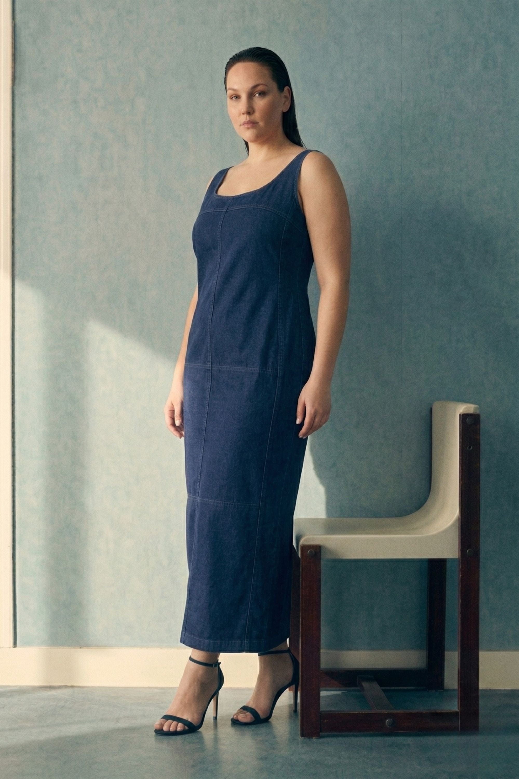 ARTEMIS Büyük Beden Jean Elbise Mavi