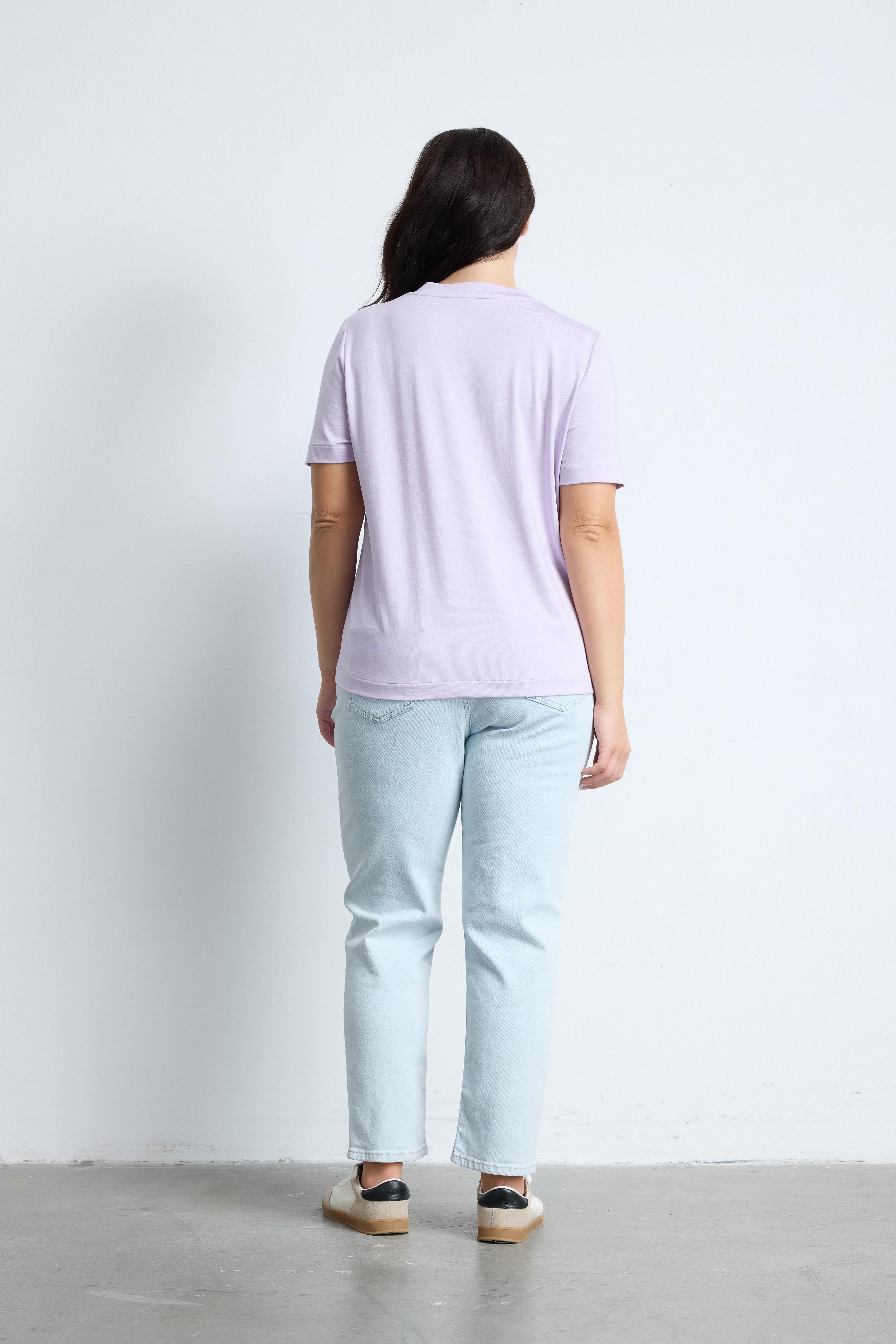 BRADLEY Bisiklet Yaka Büyük Beden Basic T-shirt Lila | Luokk