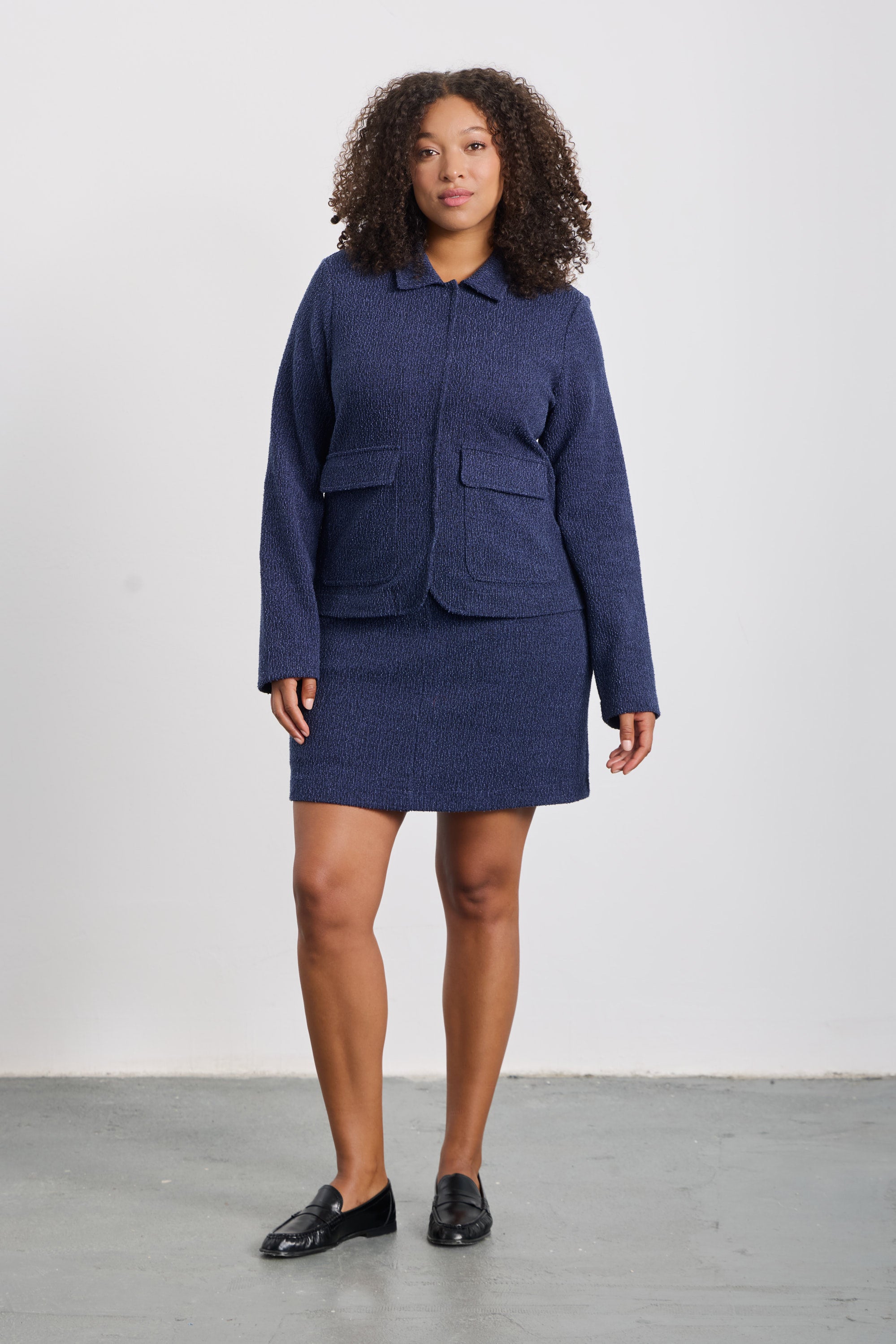 CLAYTEN Dokulu Mini Şort Etek Mavi