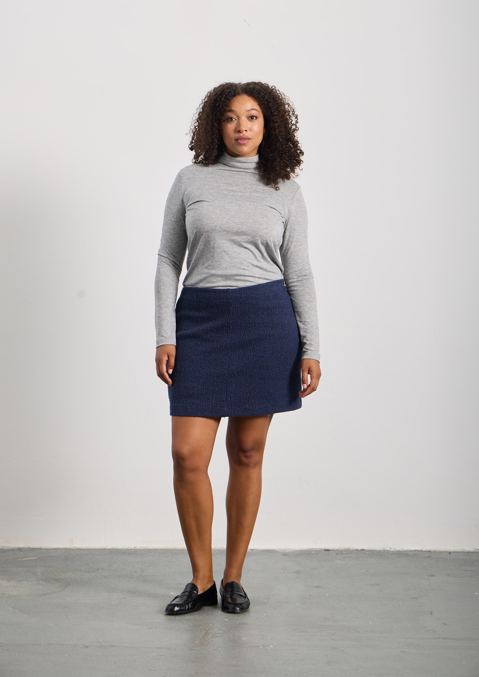 CLAYTEN Dokulu Mini Şort Etek Mavi