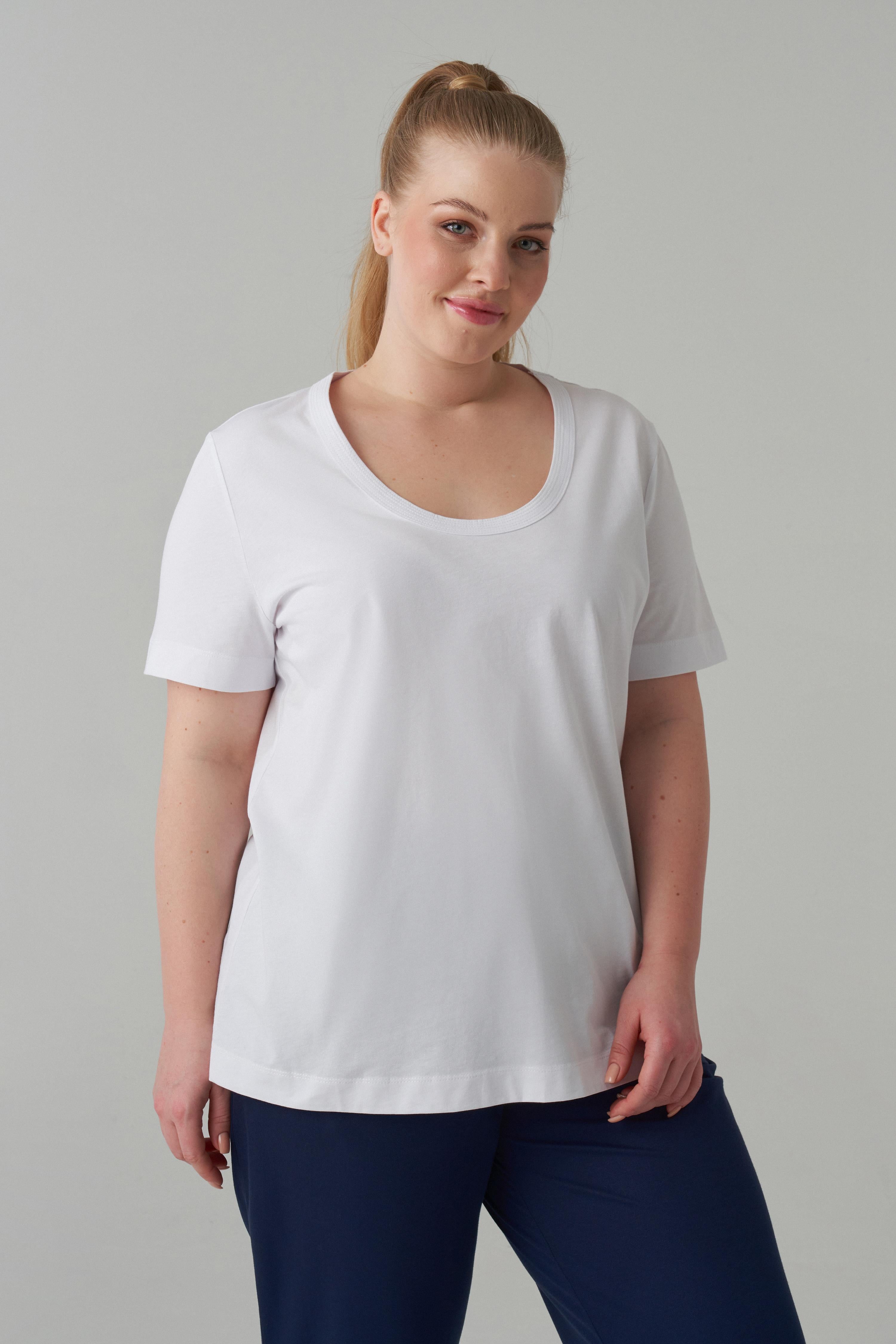 DAVE U Yaka %100 Organik Pamuk Basic T-shirt Beyaz | Luokk