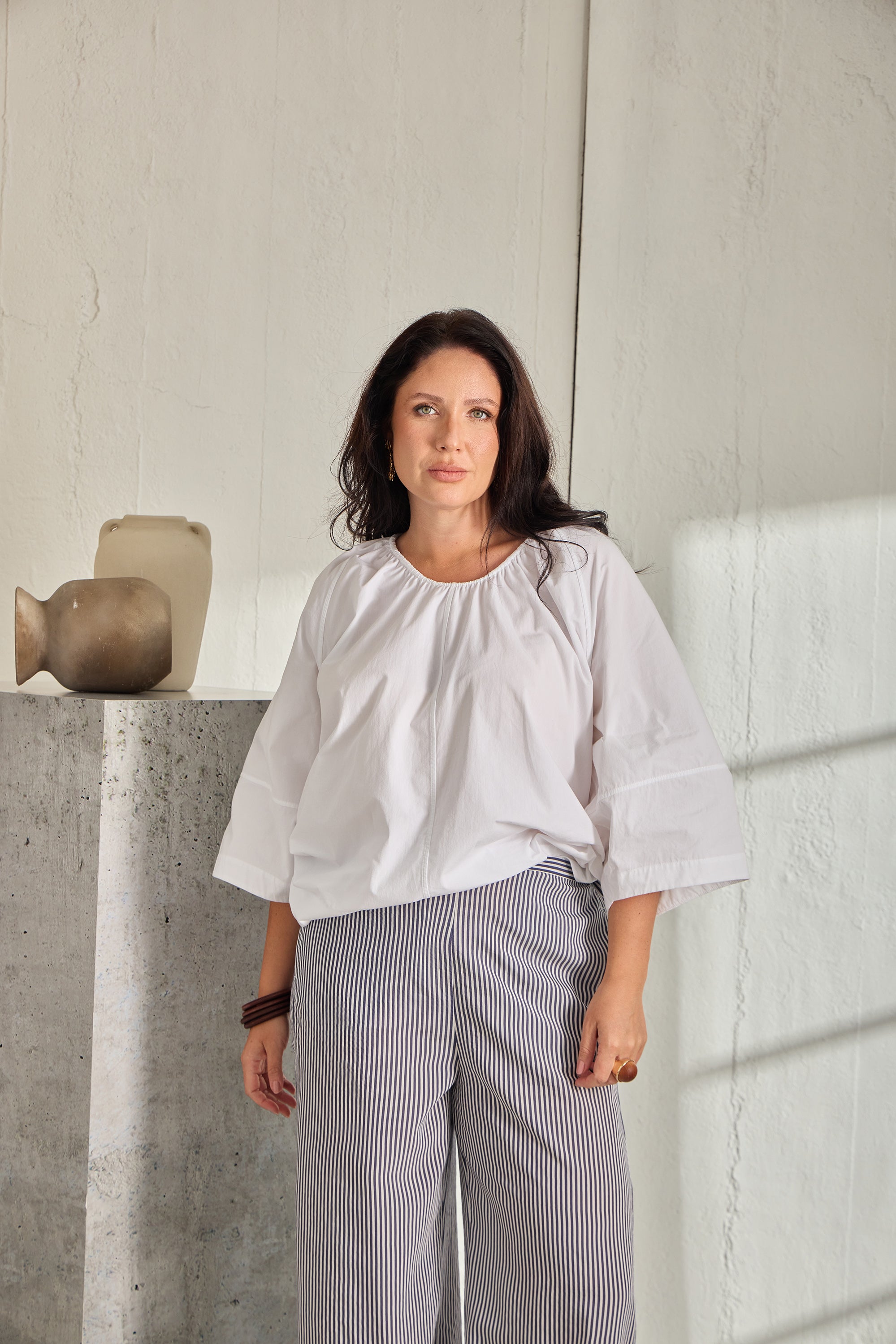 FLAT Plus Size Poplin Blouse