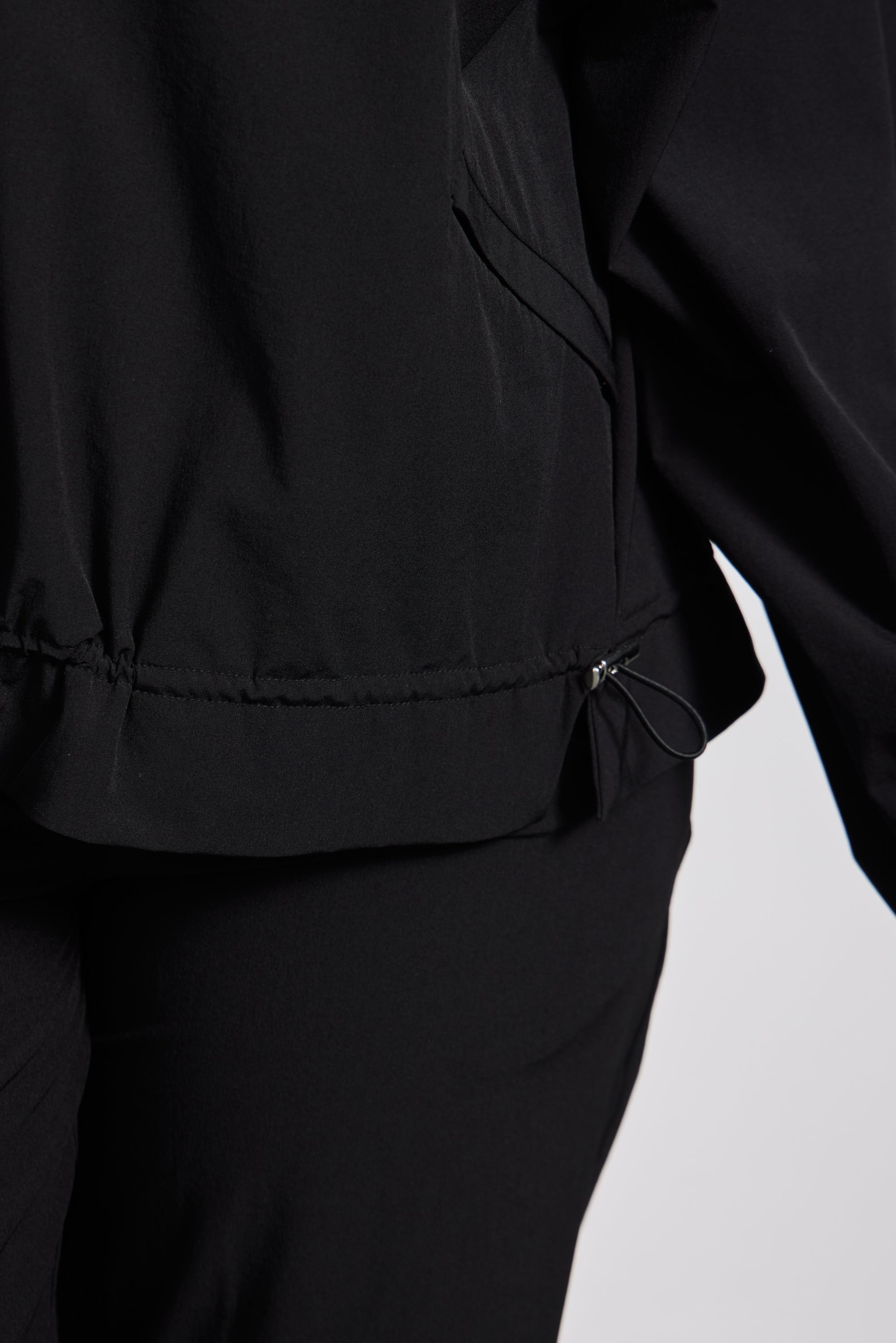 GHOST Yarım Fermuarlı Cepli Büyük Beden Kapüşonlu Sweatshirt Siyah