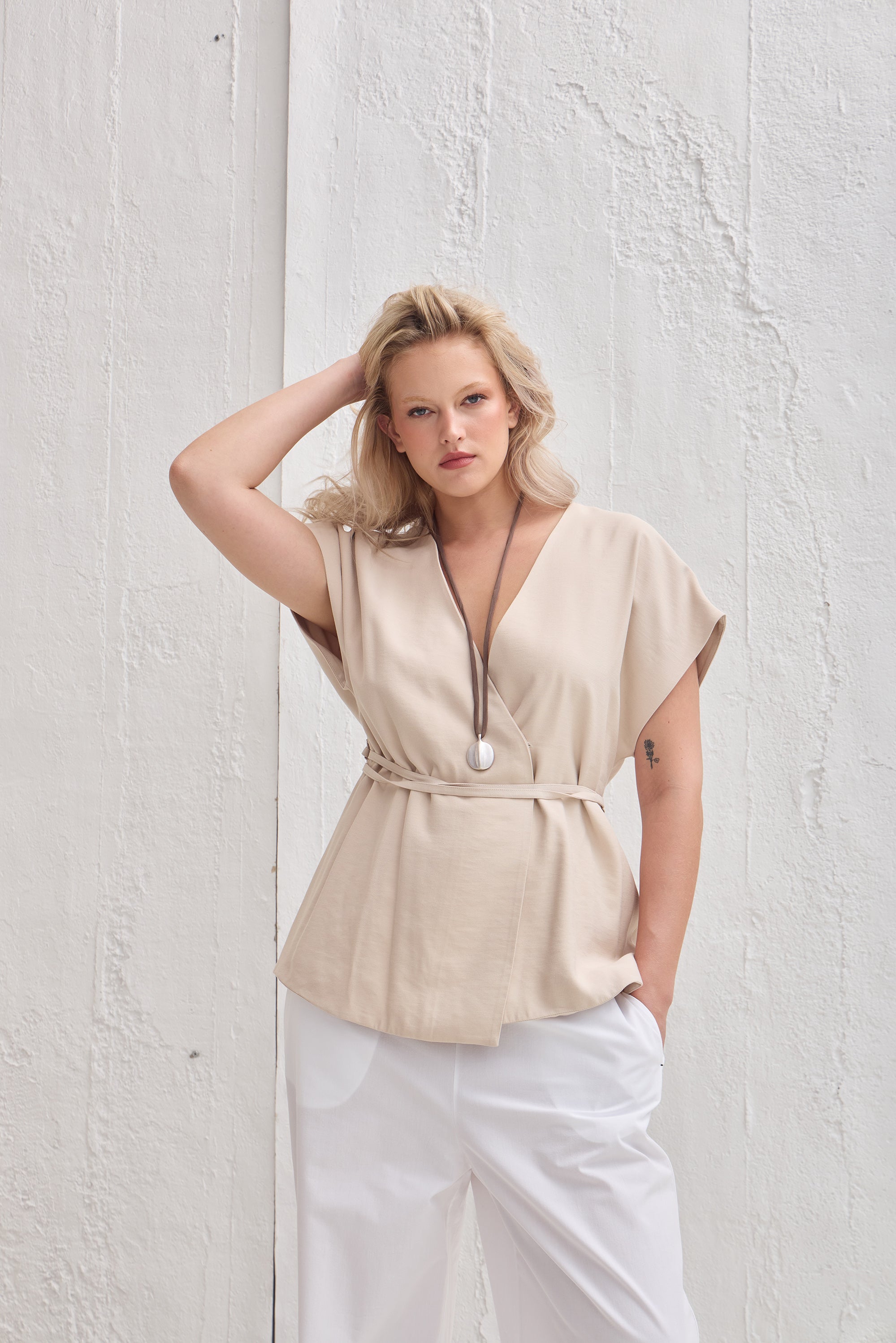HYLDA Stone Wrap-Front Plus Size Vest