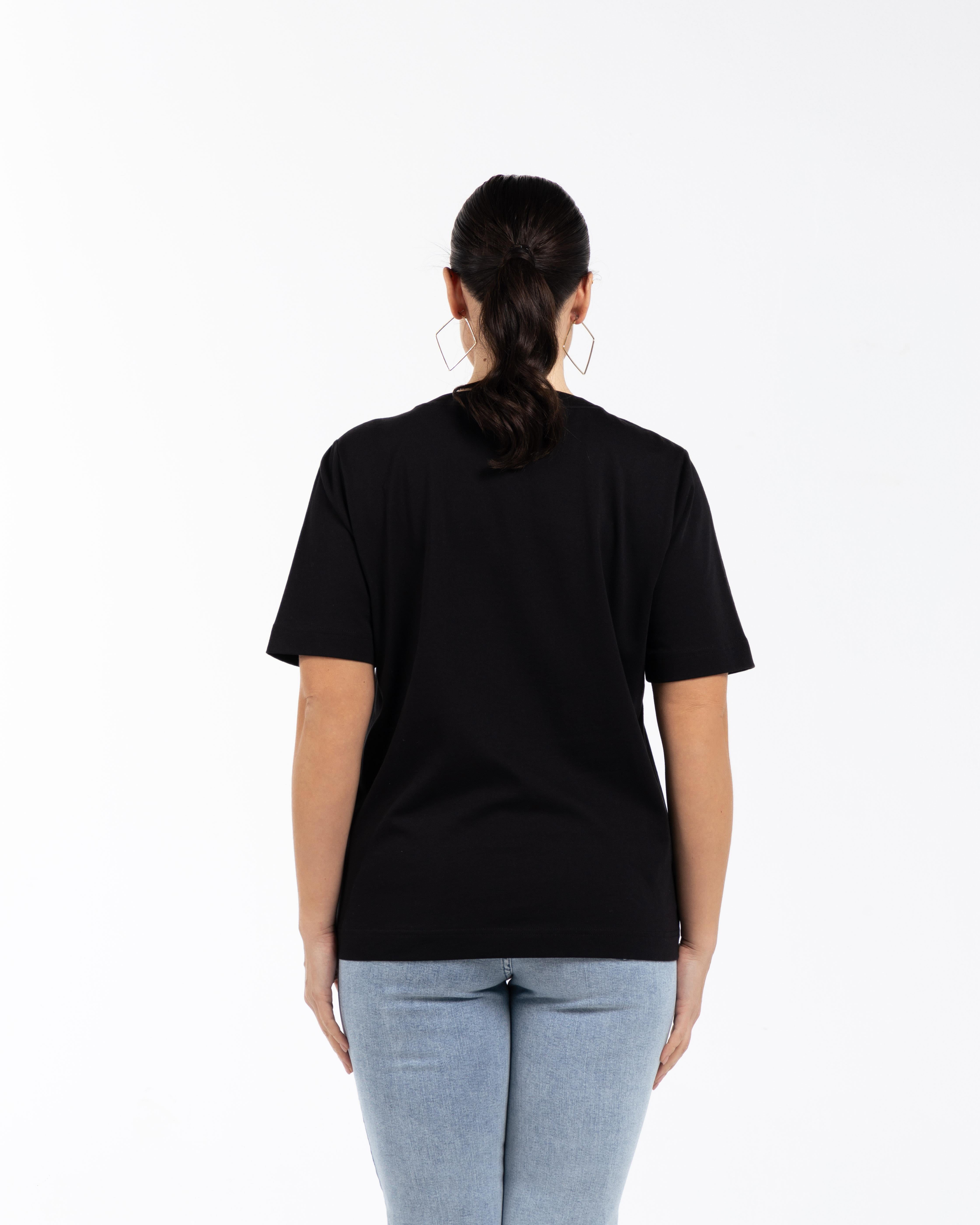 MURPHY Bisiklet Yaka %100 Organik Pamuk Büyük Beden T-shirt Siyah | Luokk