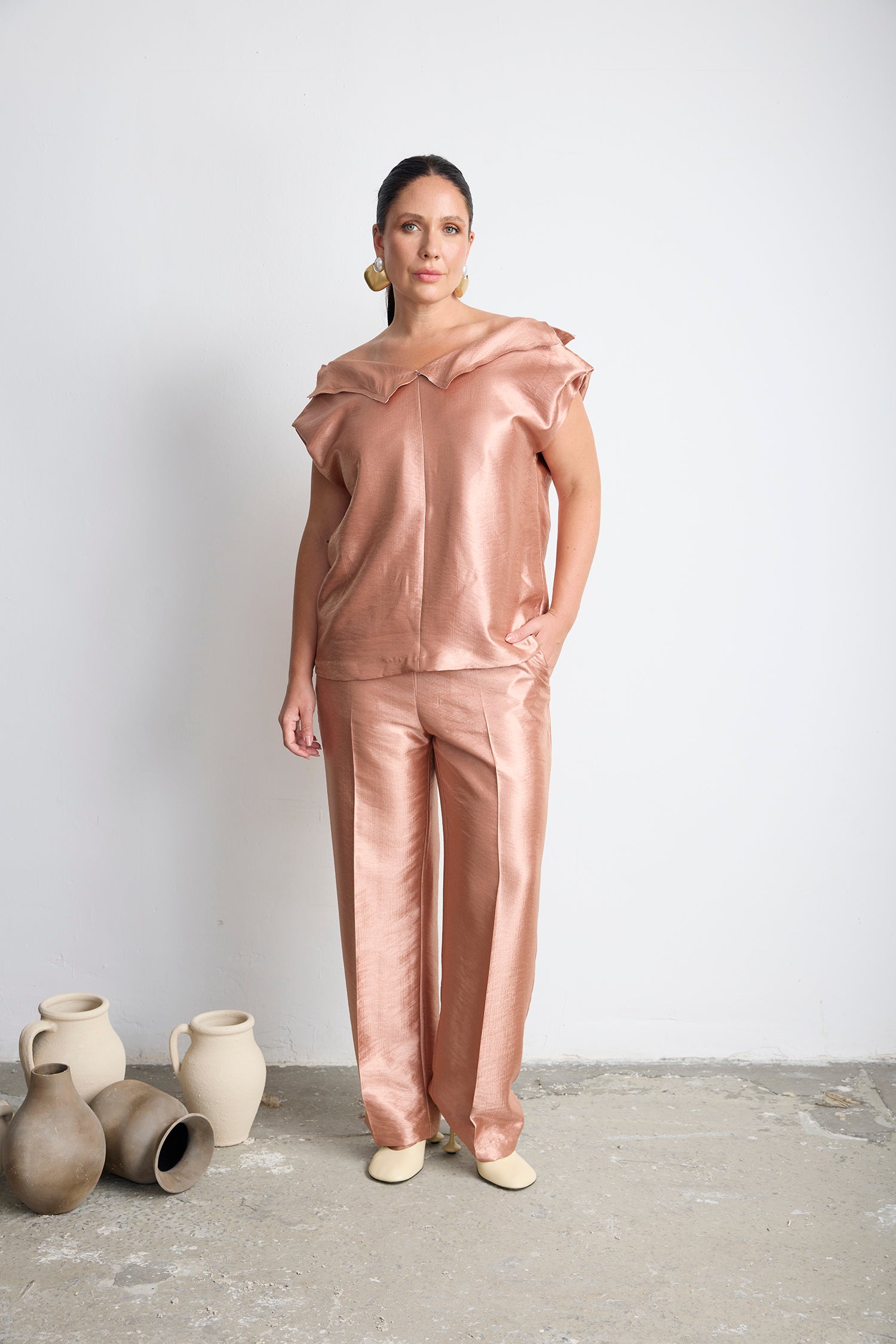 MYLAN Düz Kesim Pantolon Gül kurusu