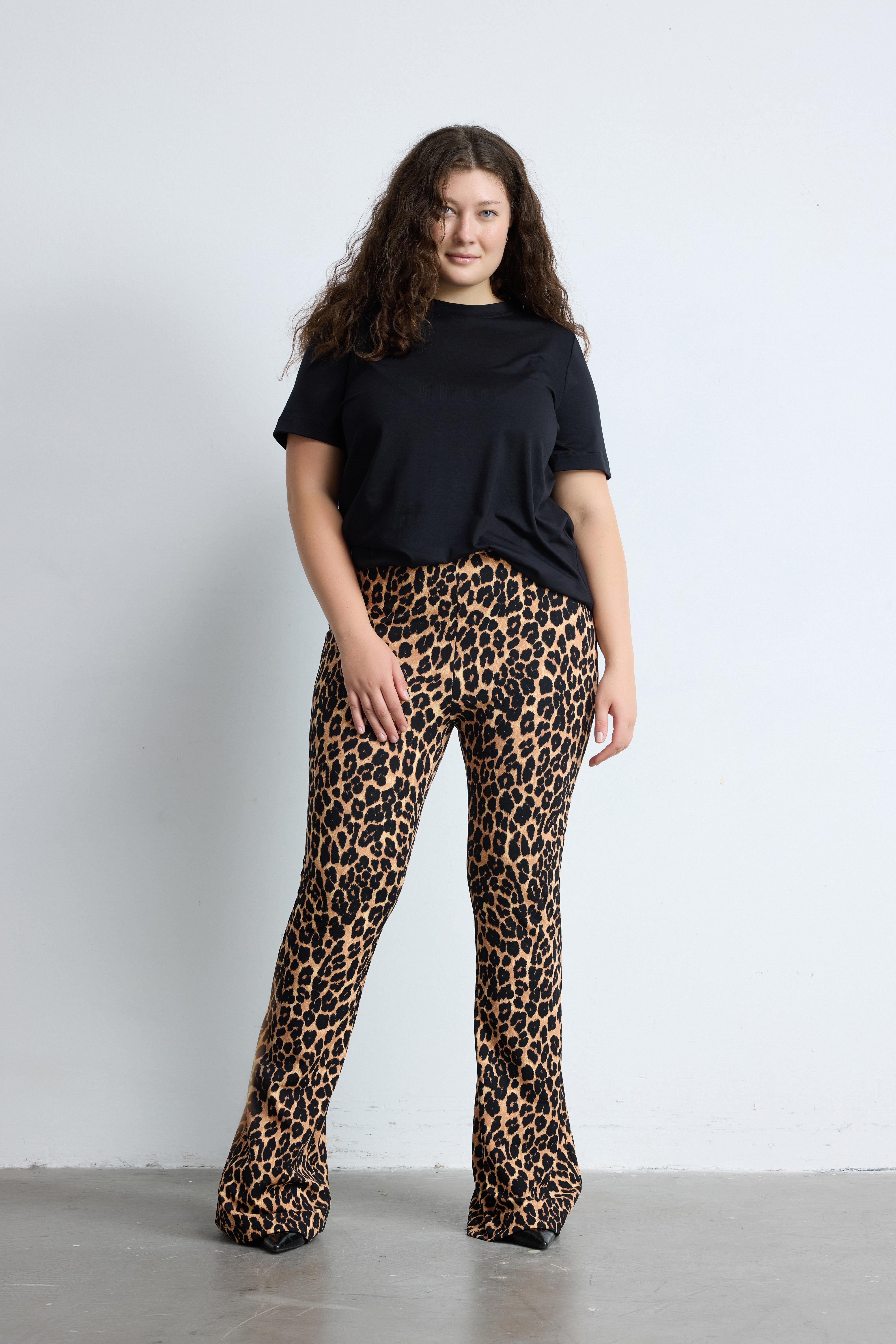 ROAR Leopar Desenli Toparlayıcı Büyük Beden Pantolon Leopar | Luokk