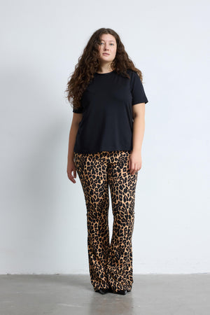 ROAR Leopar Desenli Toparlayıcı Büyük Beden Pantolon Leopar | Luokk