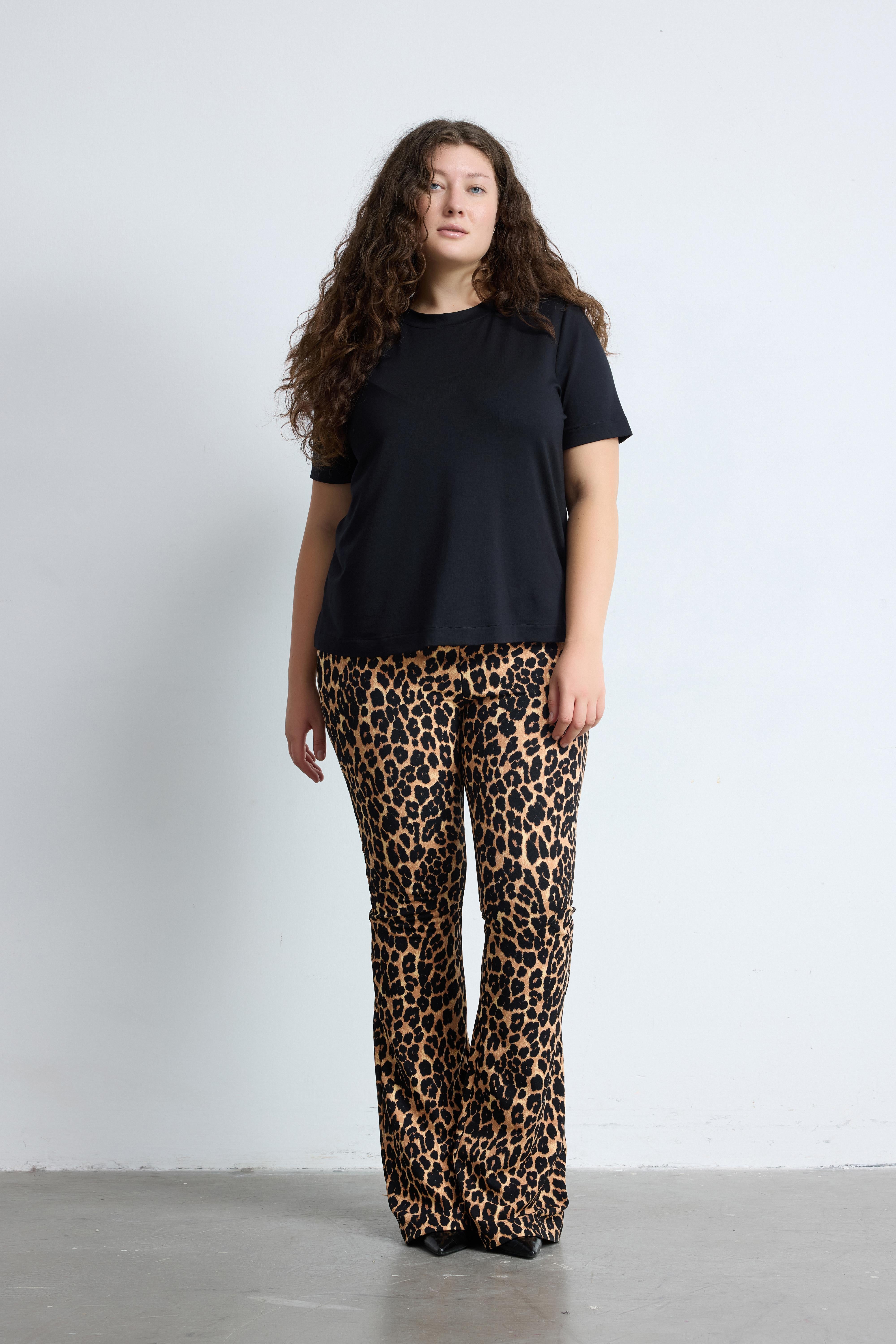 ROAR Leopar Desenli Toparlayıcı Büyük Beden Pantolon Leopar | Luokk