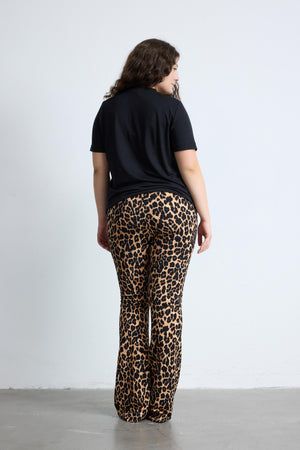 ROAR Leopar Desenli Toparlayıcı Büyük Beden Pantolon Leopar | Luokk