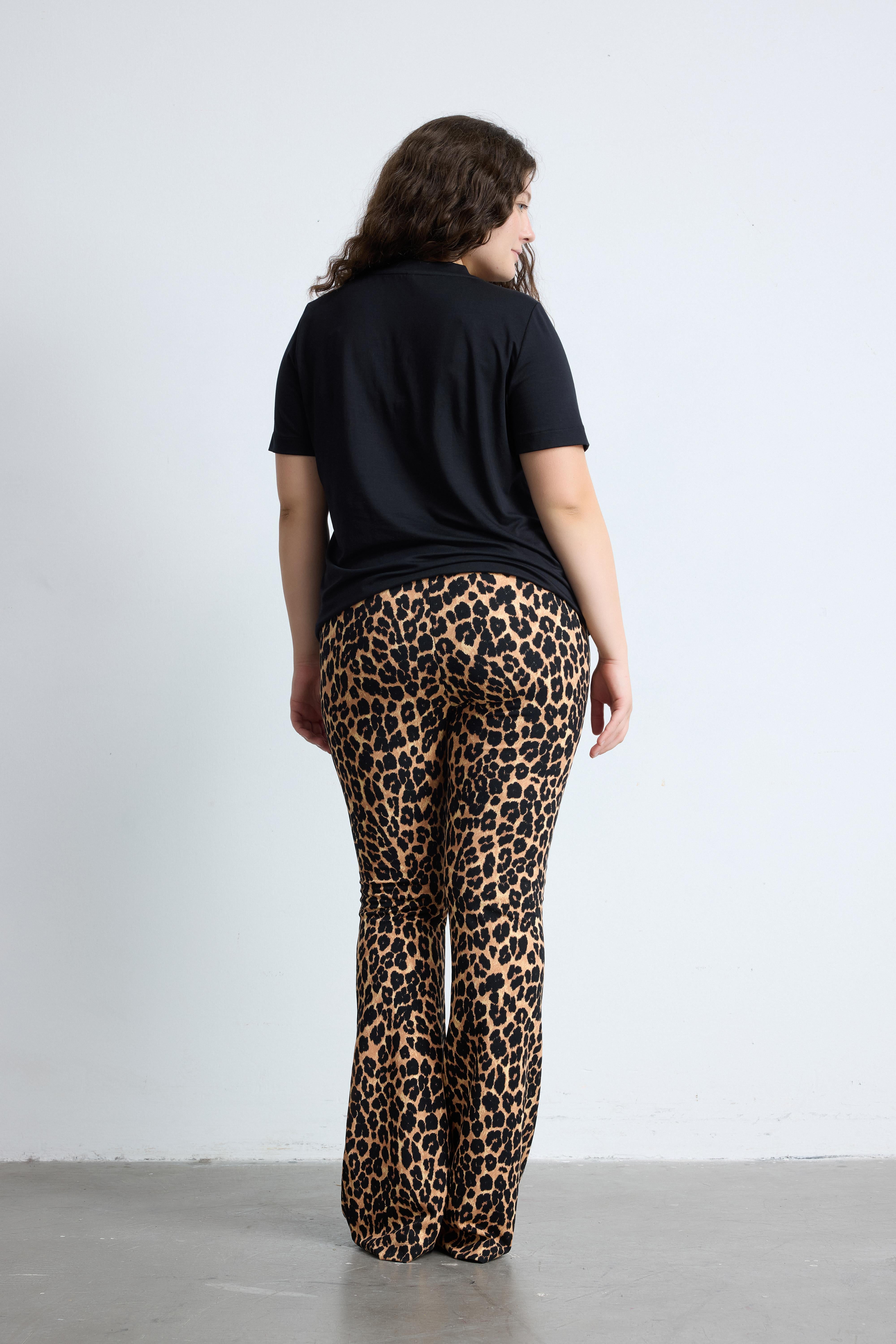 ROAR Leopar Desenli Toparlayıcı Büyük Beden Pantolon Leopar | Luokk