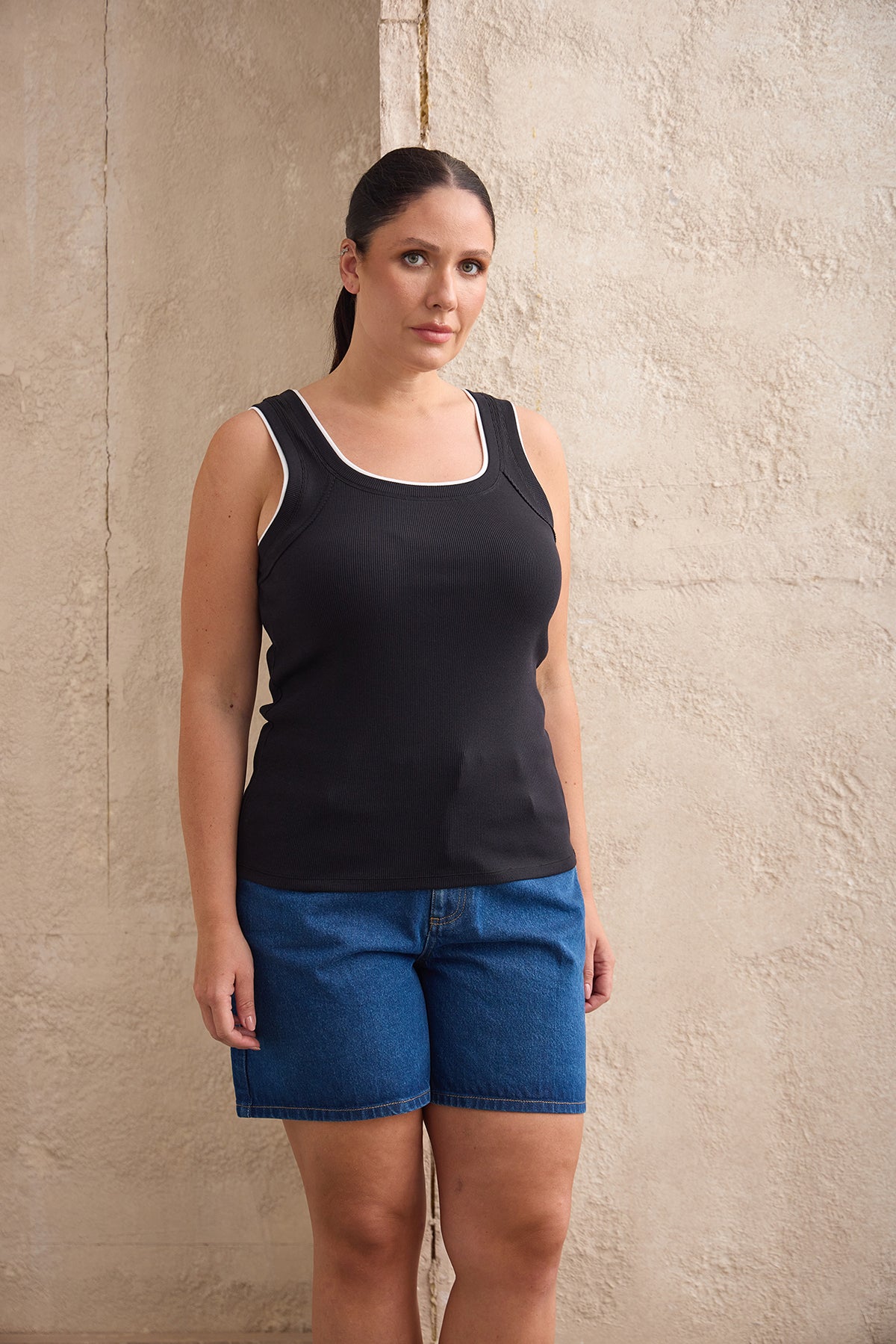 ROY Kontrast Biyeli Atlet Siyah