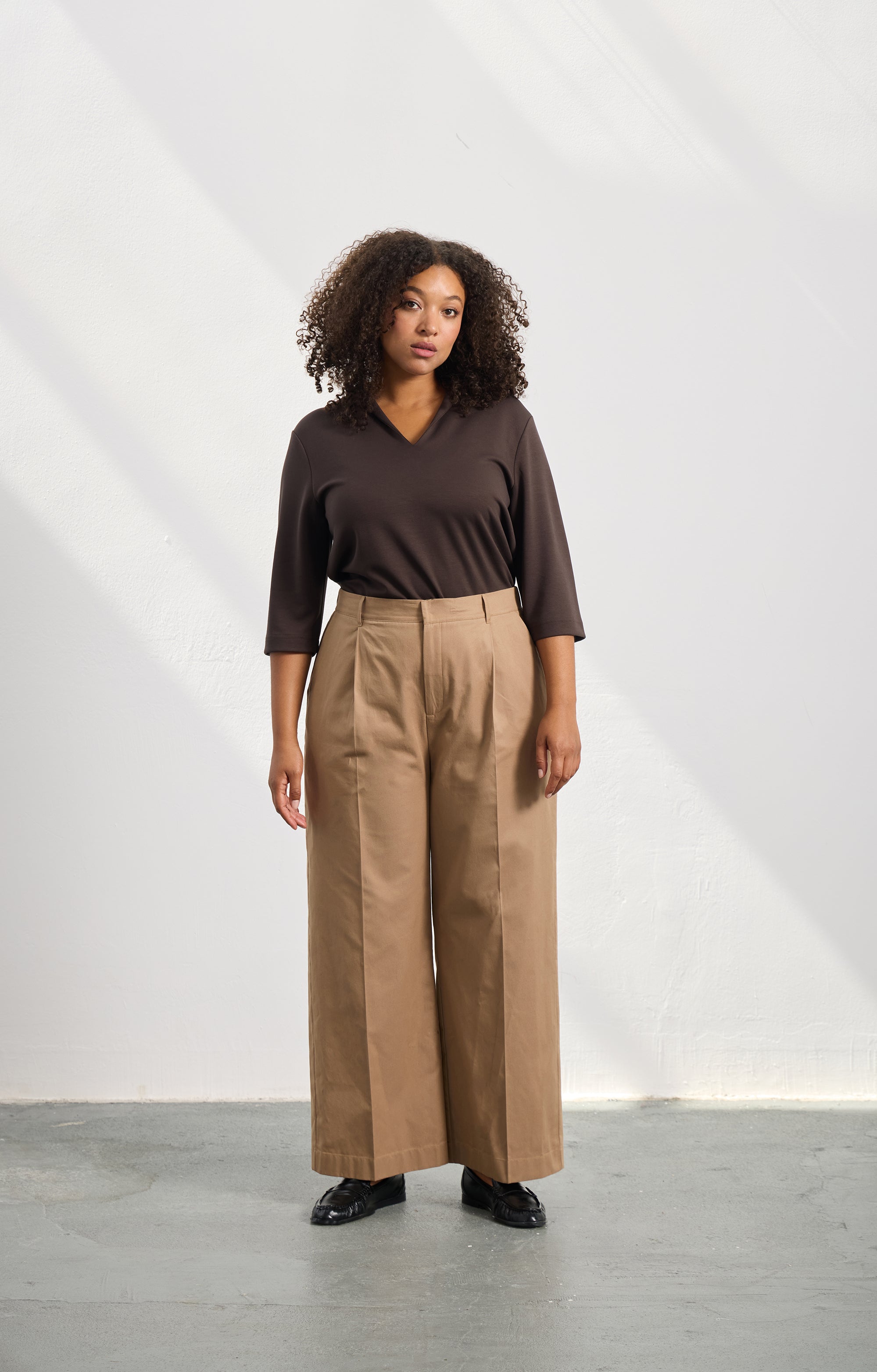 VINCENT Geniş Paça Pantolon Camel