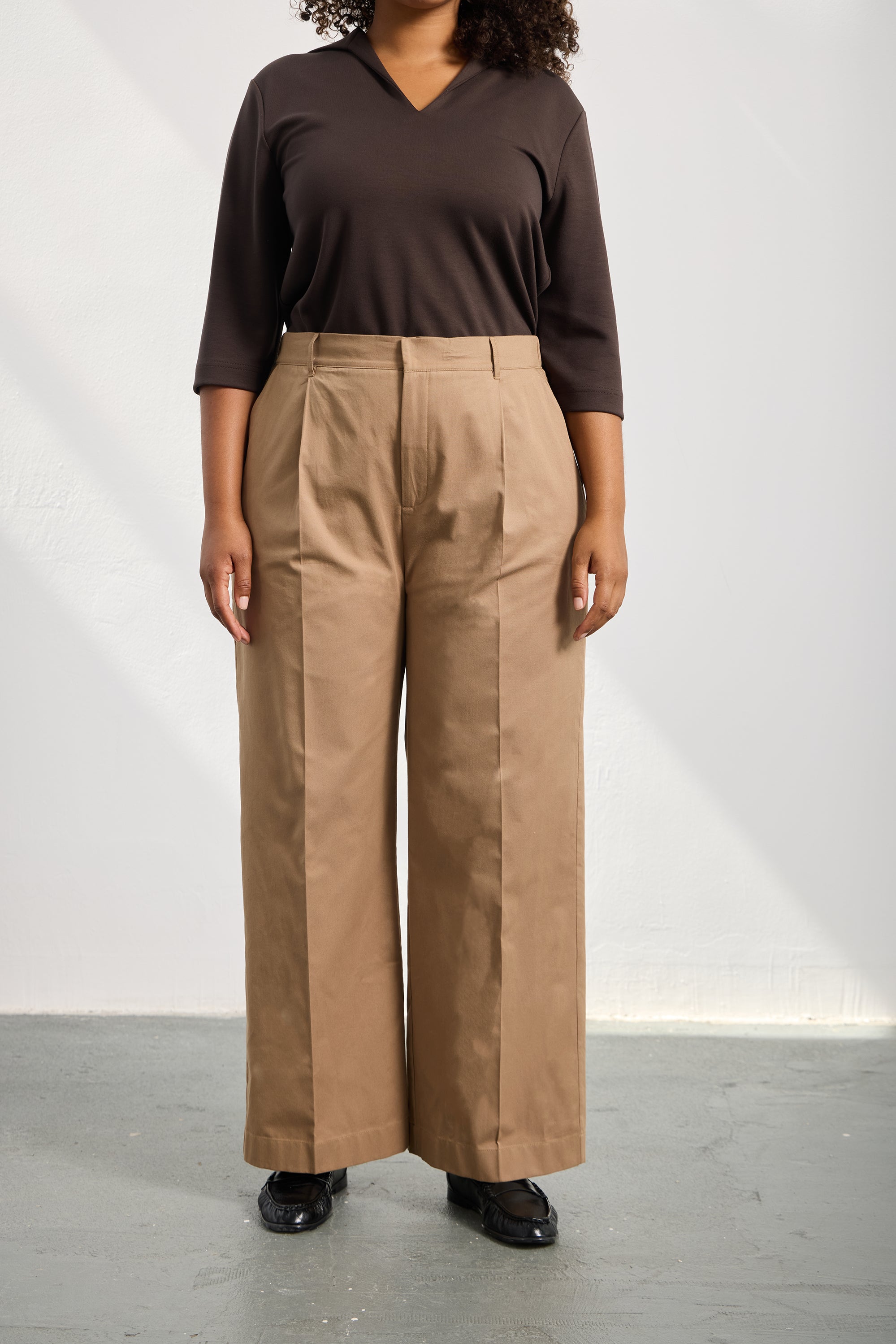 VINCENT Geniş Paça Pantolon Camel