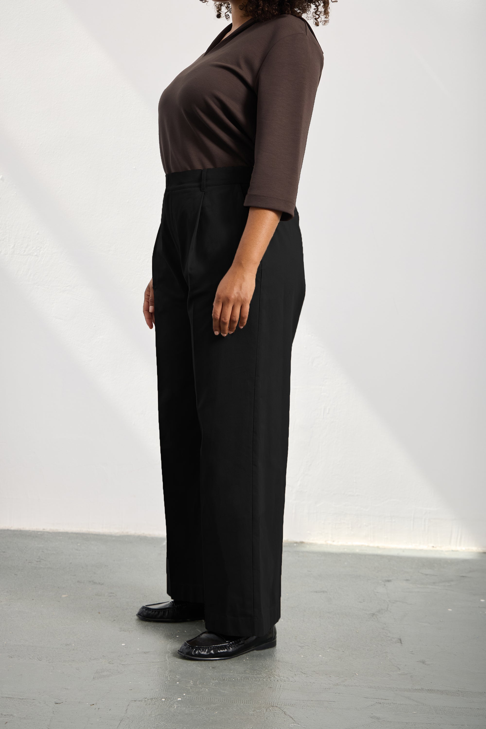 VINCENT Geniş Paça Pantolon Siyah